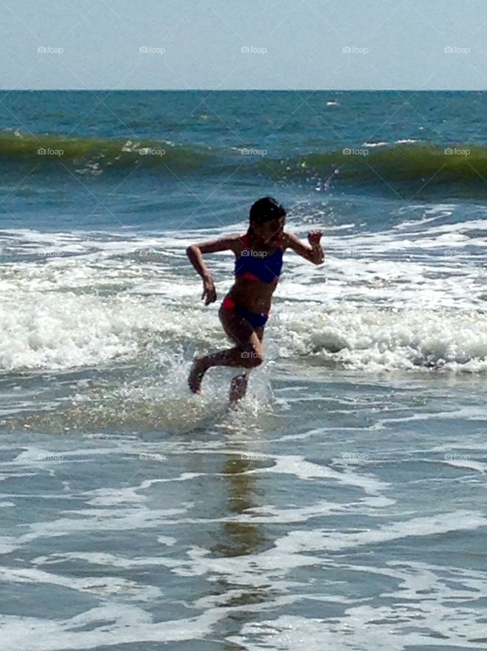 Running in the surf