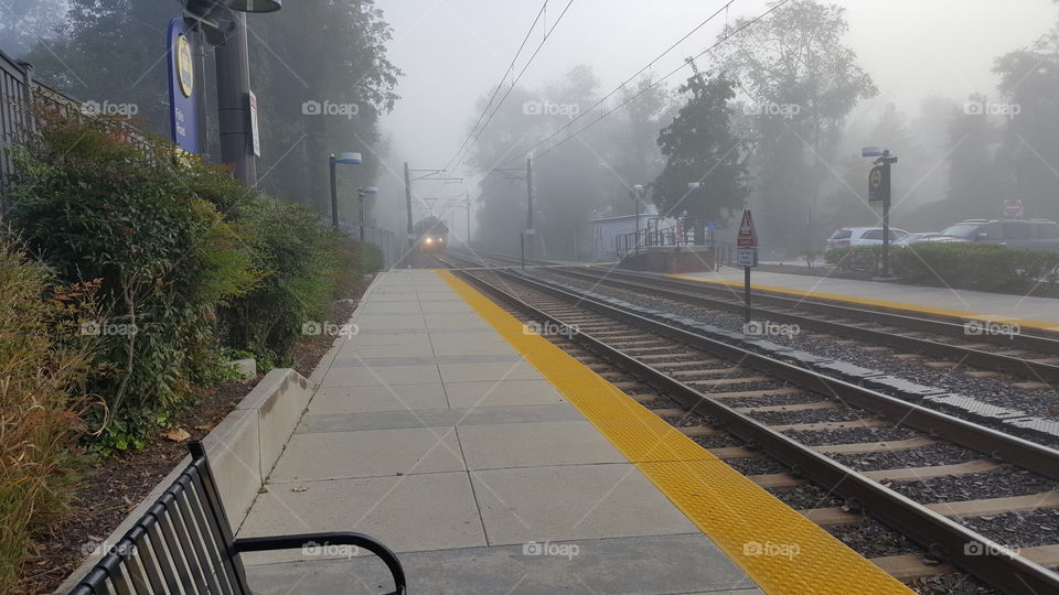 Lightrail in fog