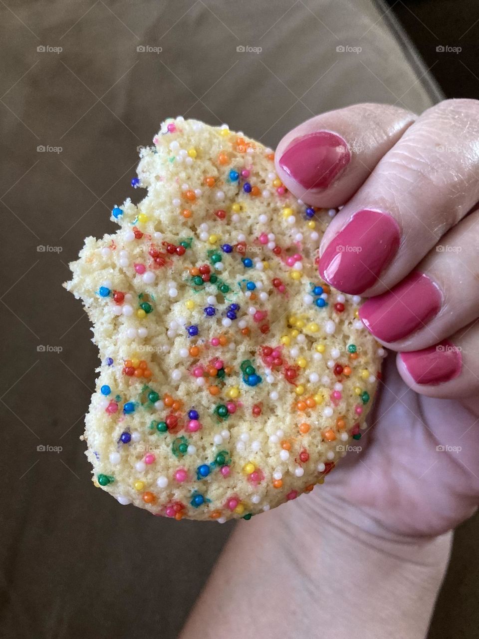 Rainbow sprinkles cookie