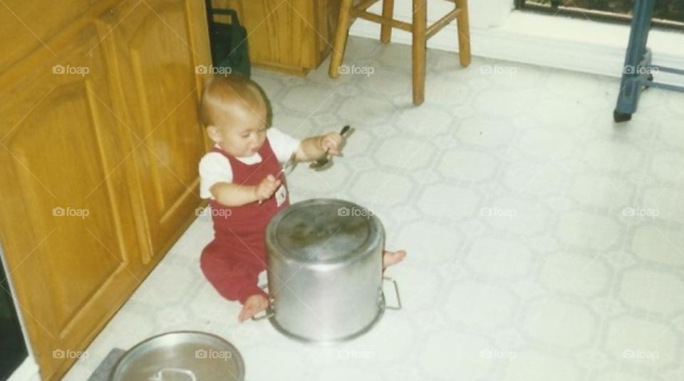 Baby playing music 