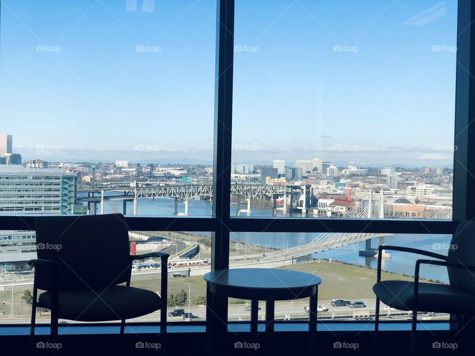 View of Portland Waterways from High Rise