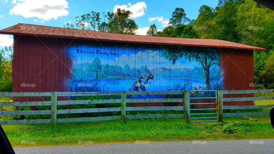 beautiful painting on the side of a barn