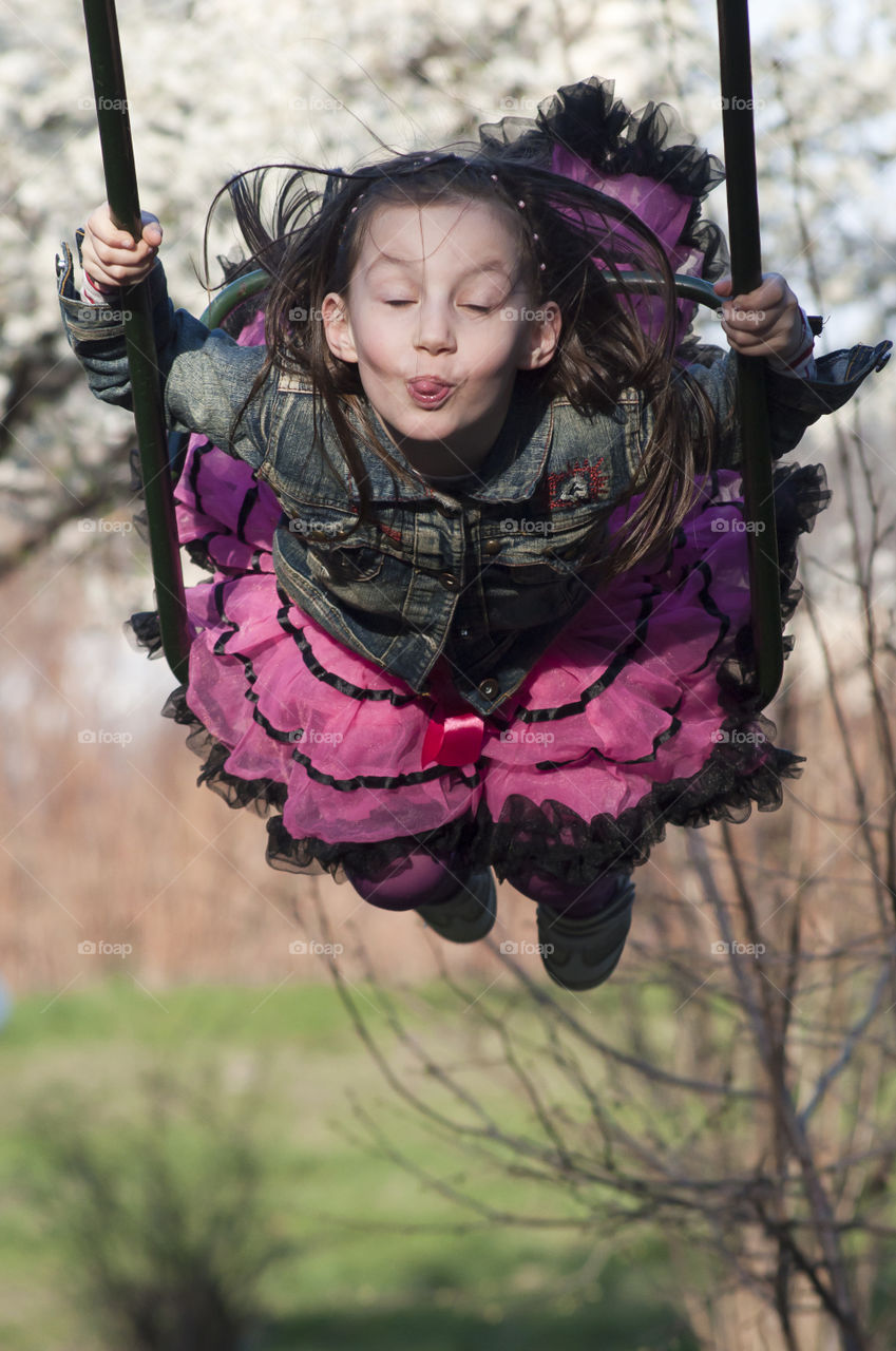 Little girl enjoying spring