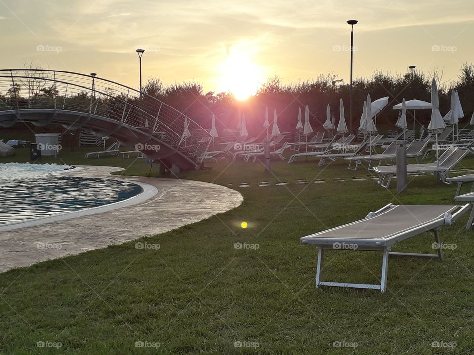 at the swimming pool