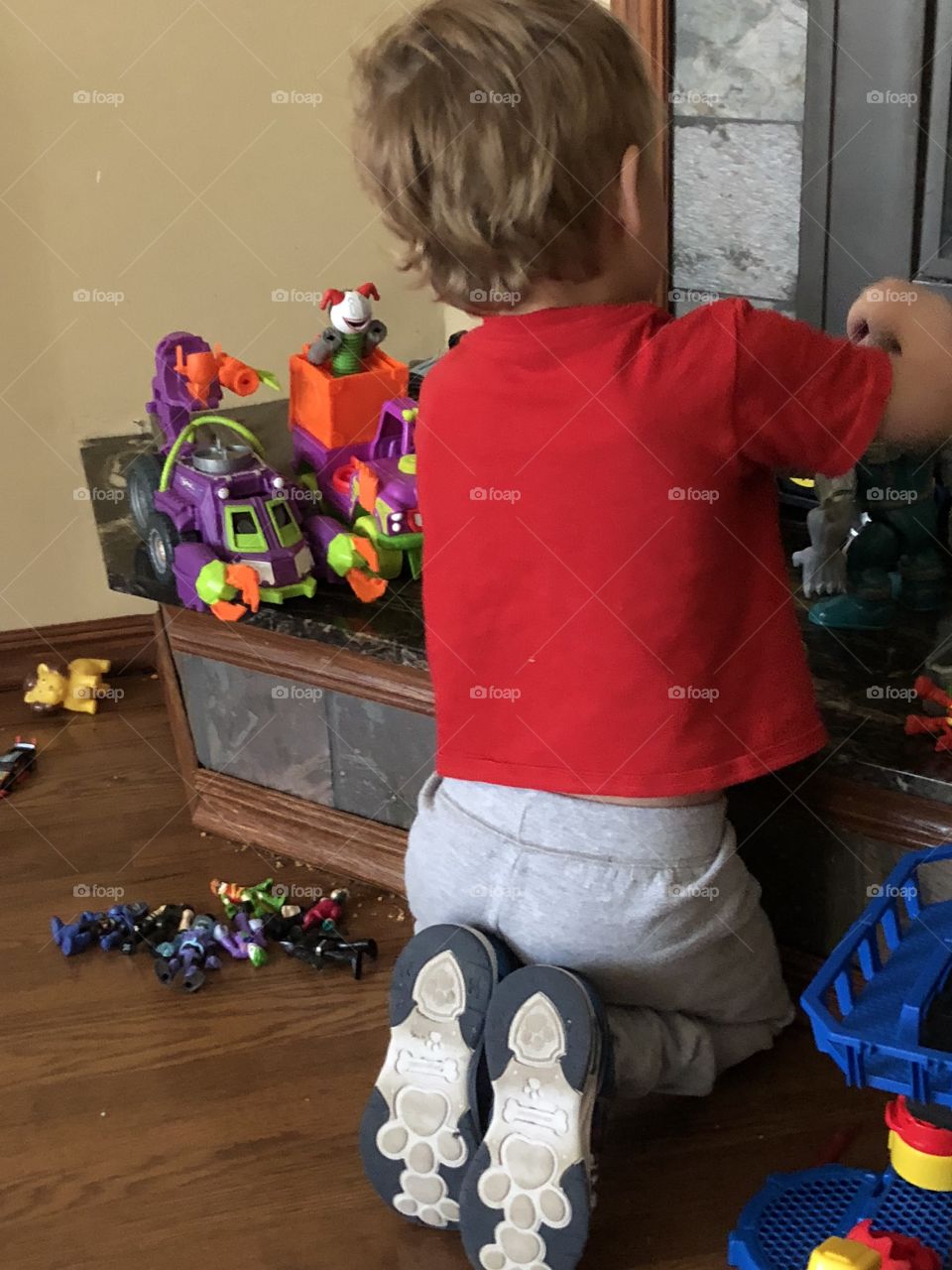 Boy playing toys