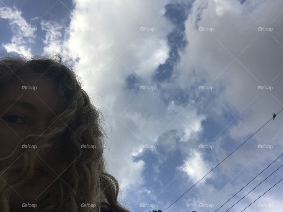 girl with clouds