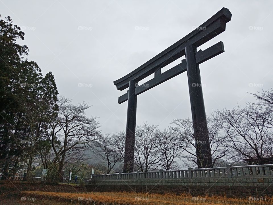 kumano Hongu's Oyunohara Torii gate, the largest and most beautiful shrine gate in the world, Taisha, wakayama,  Japan