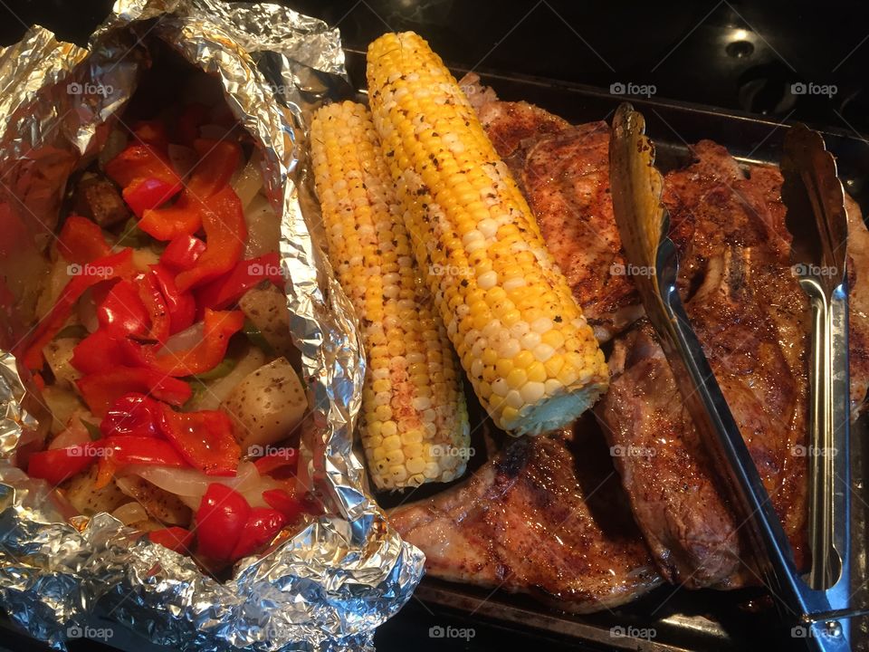 Corn pork and potatoes