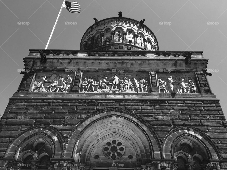 The front of The James A. Garfield Memorial