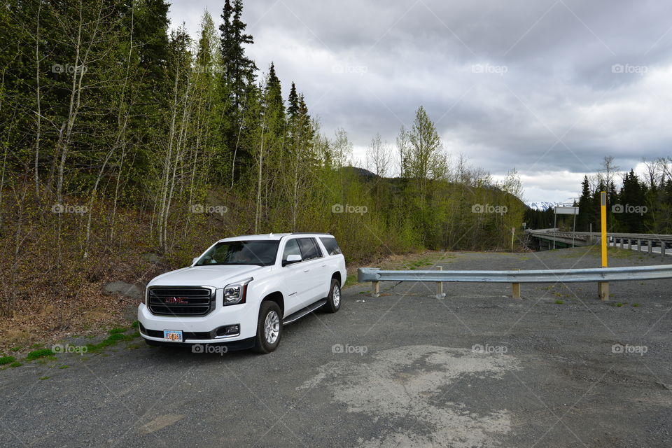 white gmc car