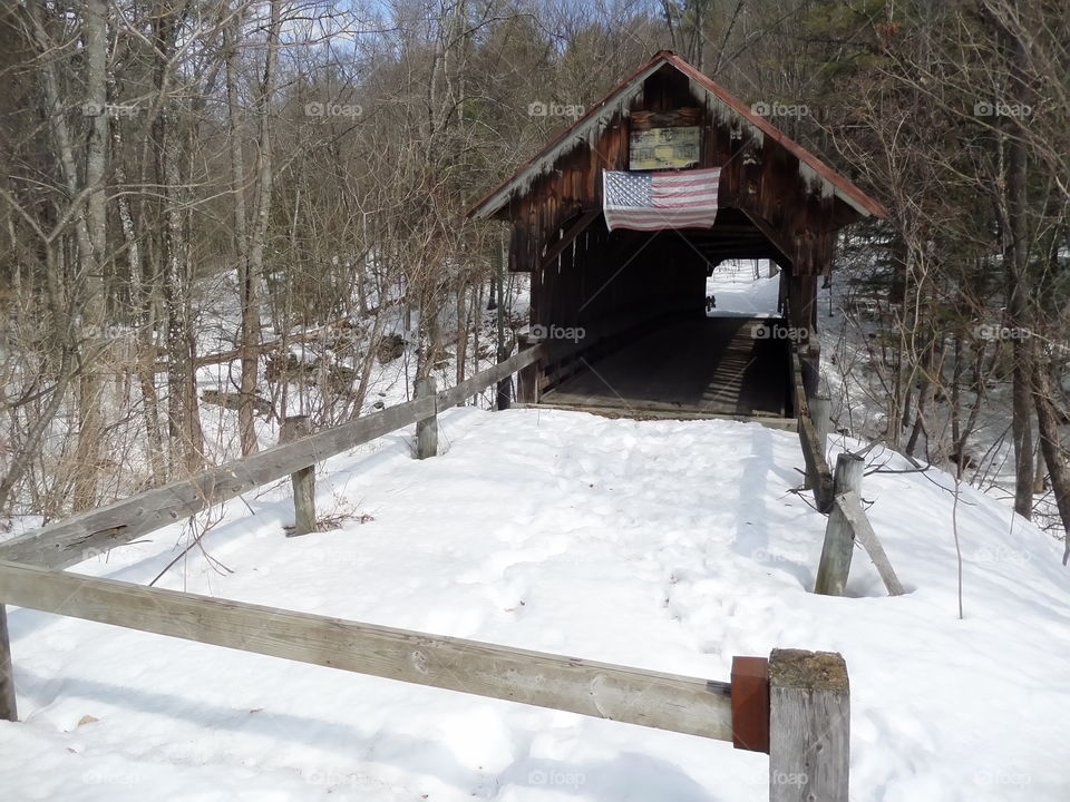 Outside Covered Bridge. One of the many covered bridges to be found in New Hampshire