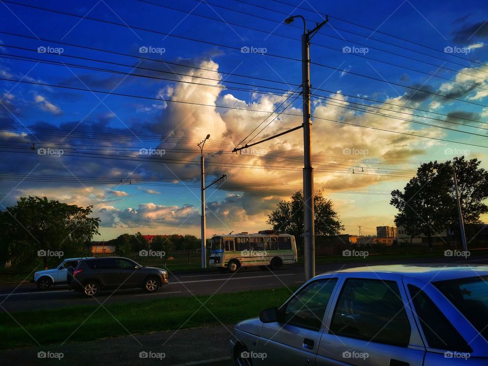 Sunset sky mood clouds moody nature greens wild outdoor outside joy happy