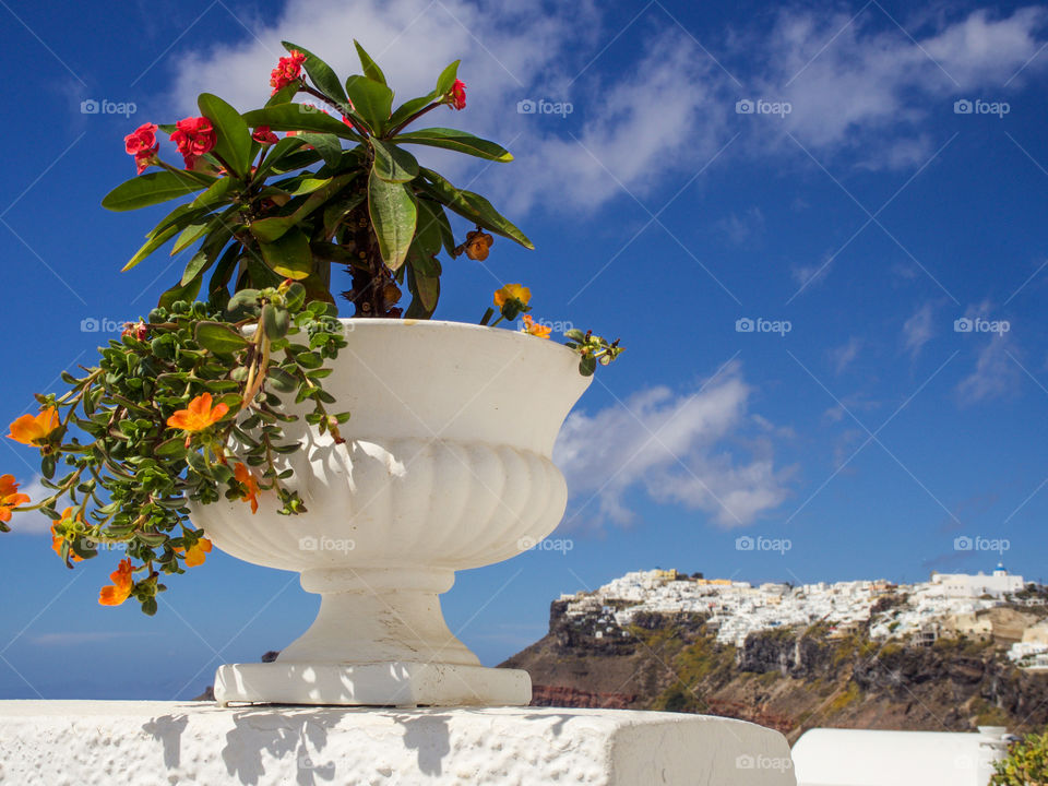 View of Santorini in Greece