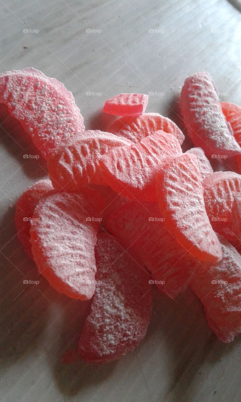 orange flavoured sweets with natural light