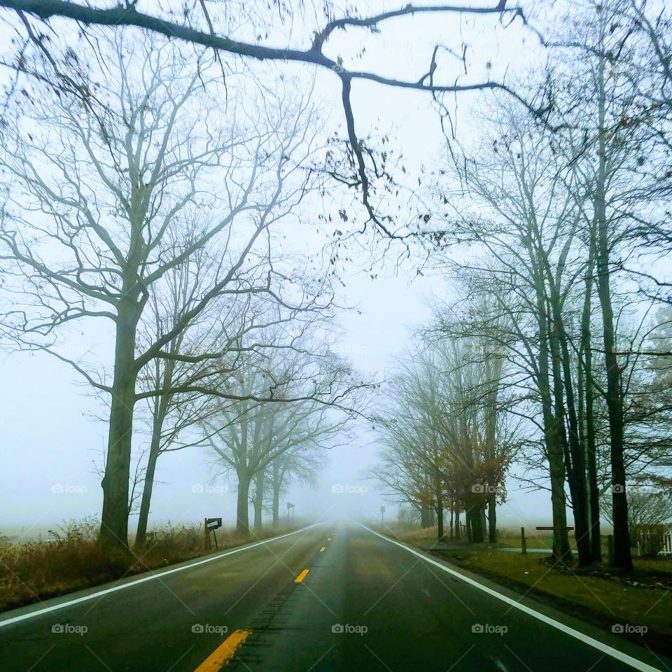 Dreary day's drive