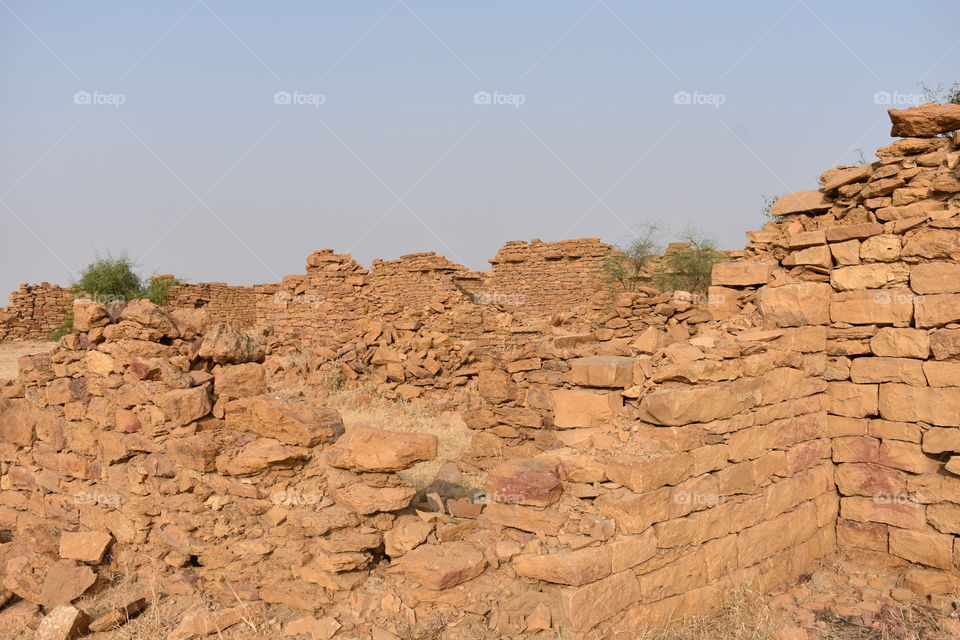 ancient monument in Kuldhara village Jaisalmer Rajasthan India
