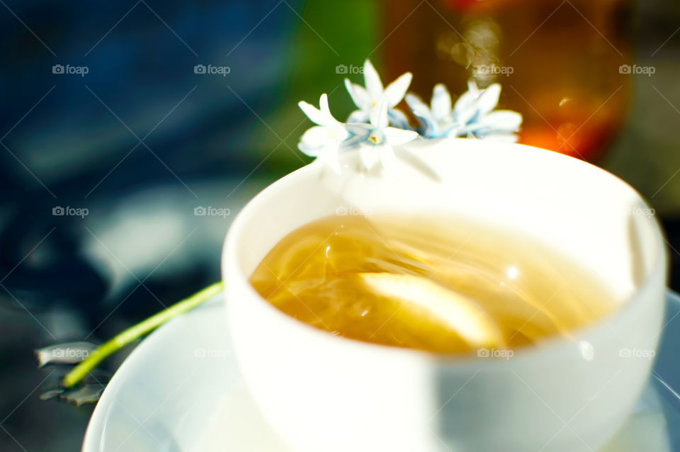 Close-up of a lemon tea