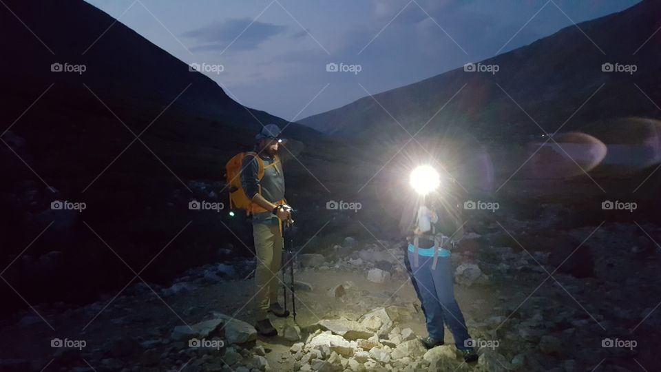 Heading to the summit at dawn