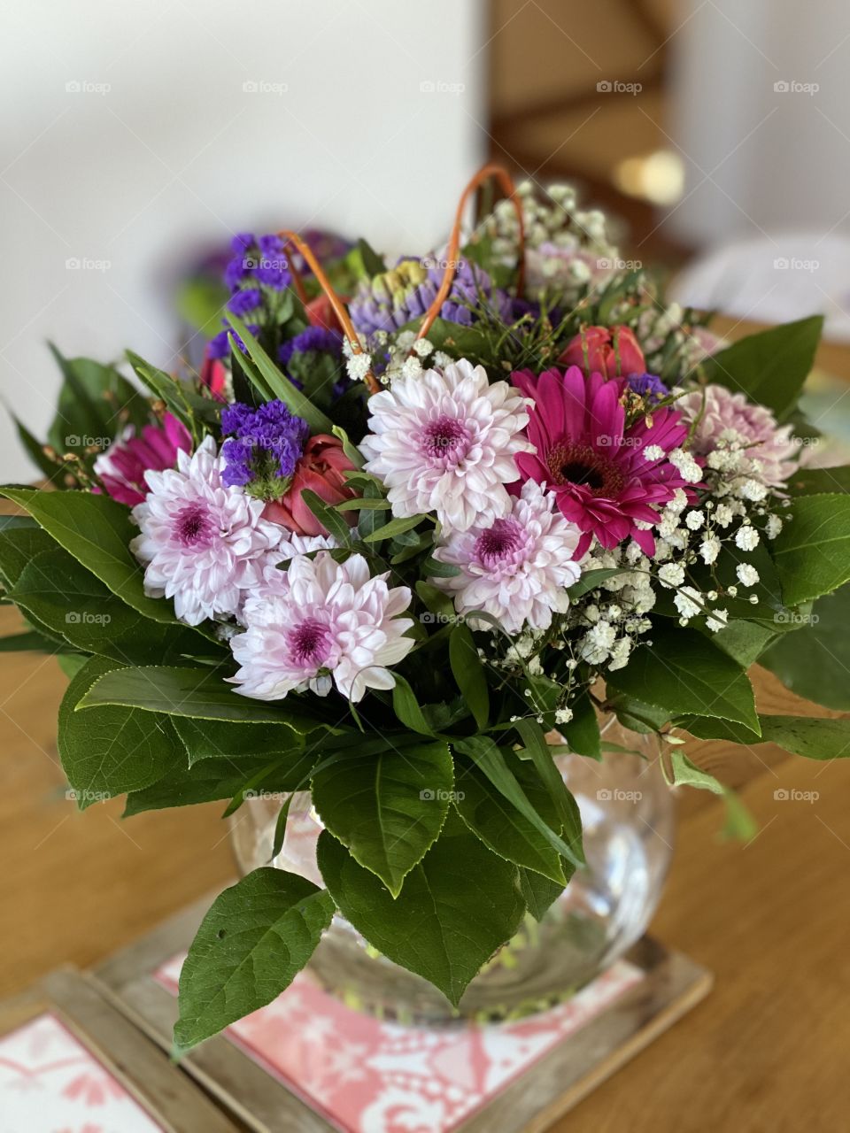 Nice flowers of spring in a glass 