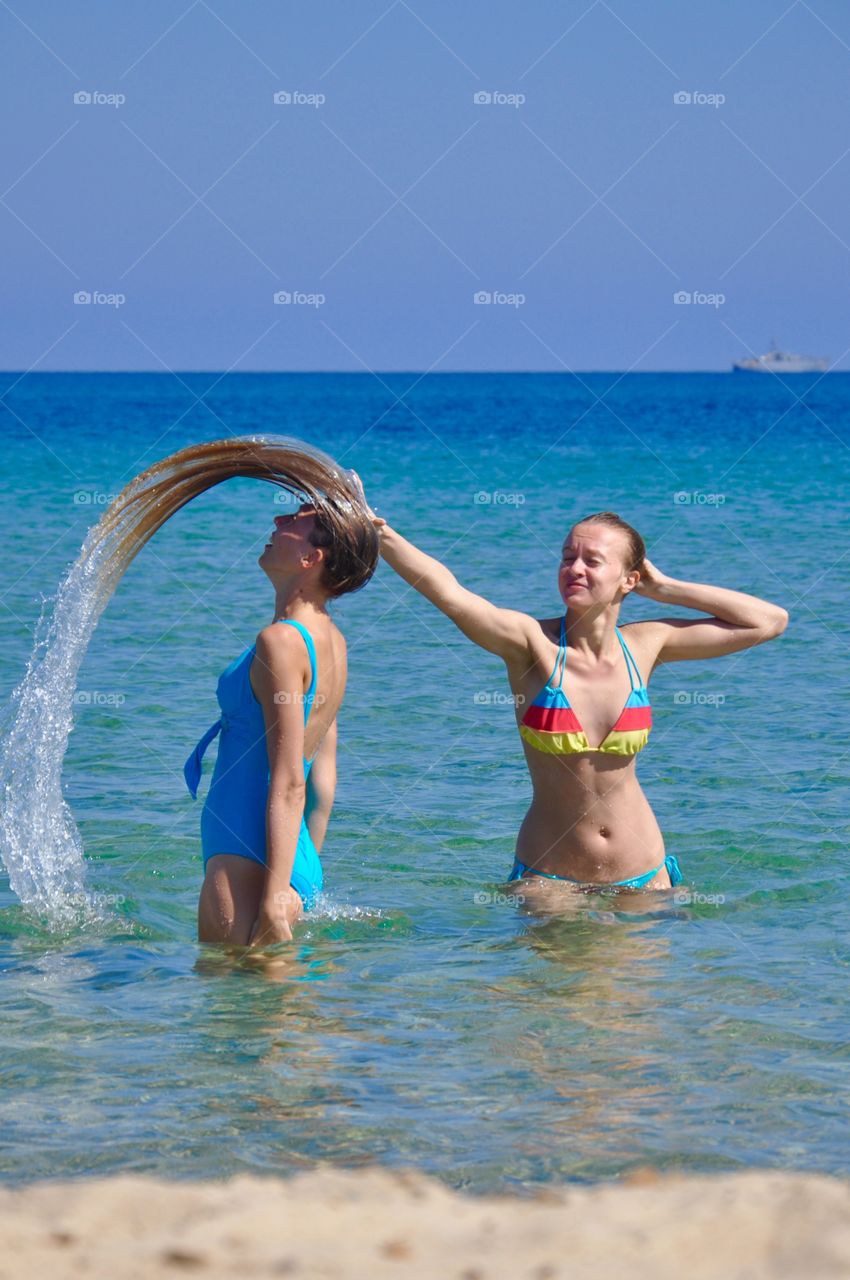 Having fun in Sardinia Mediterranean sea 