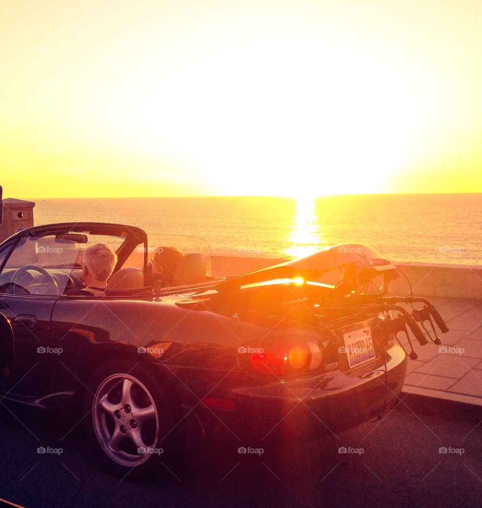 Convertible and sunsets