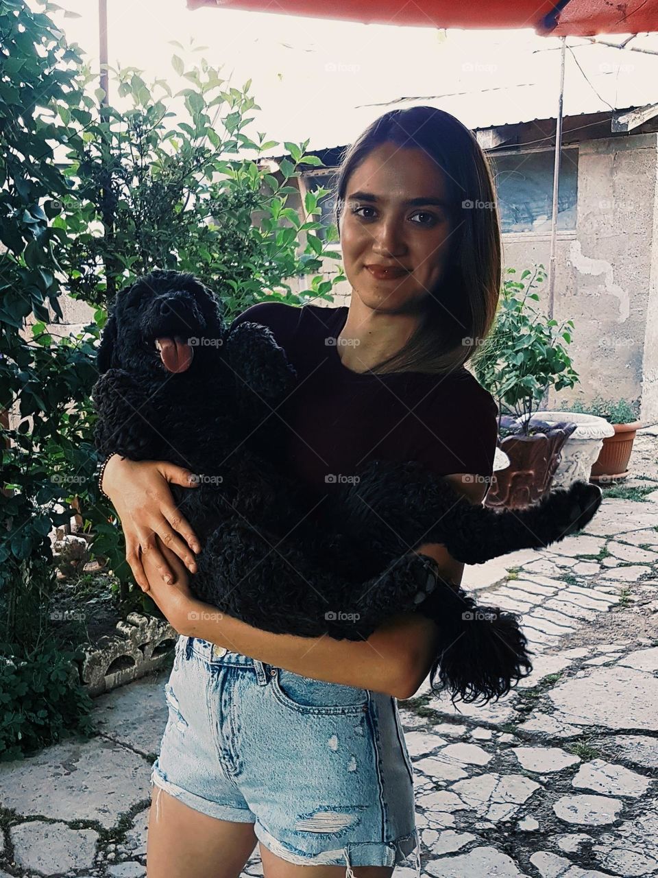 happiness with her dog