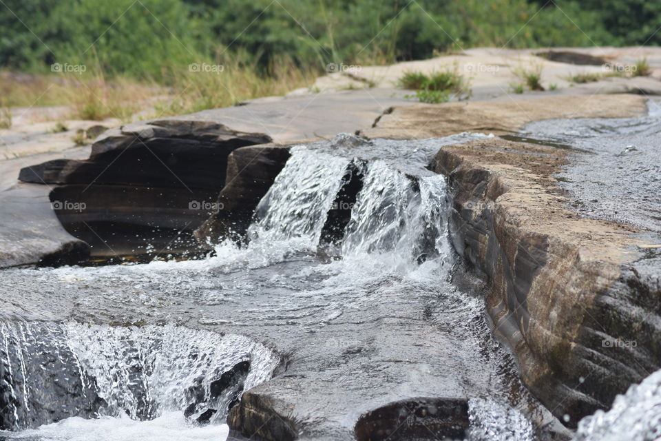On top a Waterfall # water flows so gently so we could have a dip