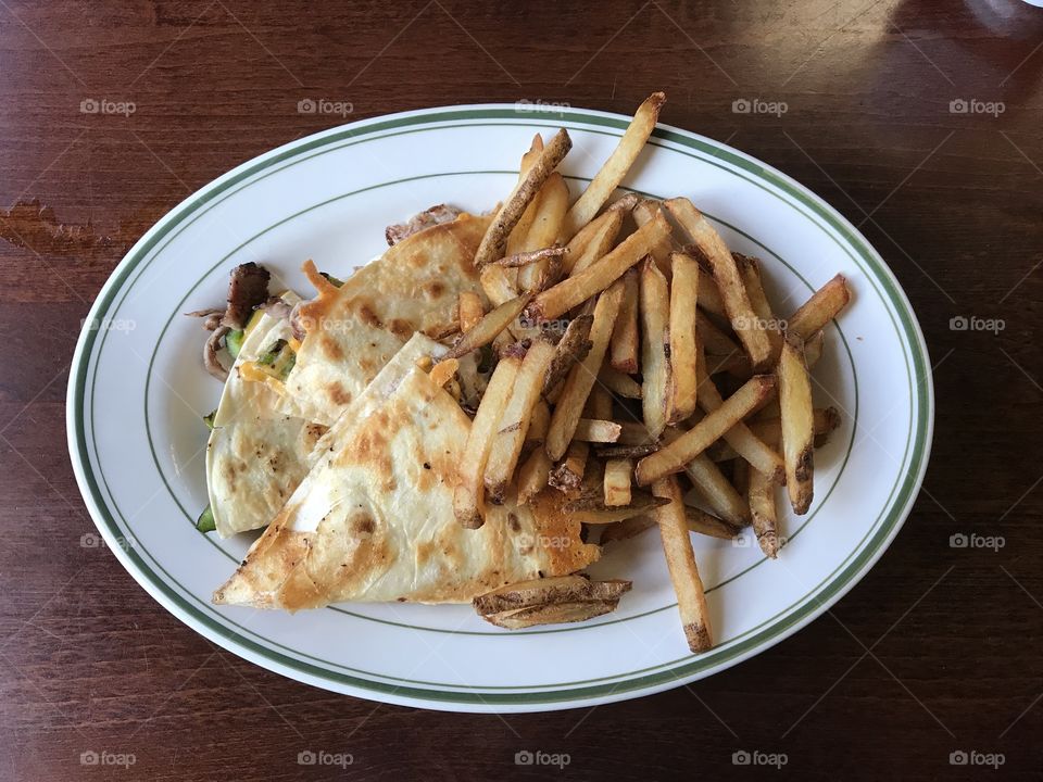 Quesadilla and a good side of fries