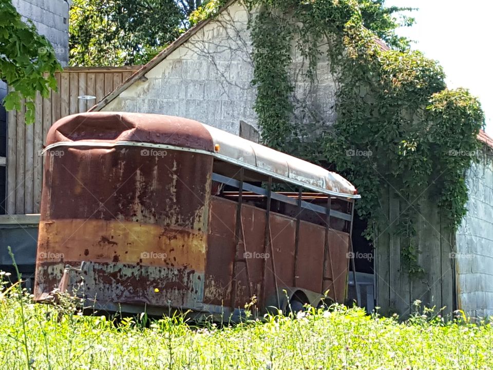 old horse trailer