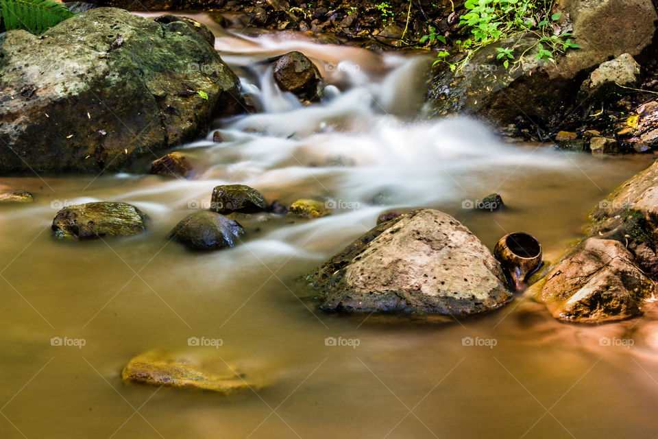 Water running down the woods after some good rains