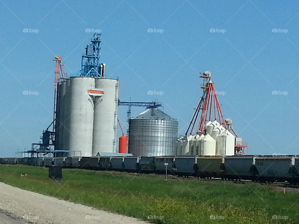 Grain storage. Grain storage containers as these can be seen throughout the prairies.
