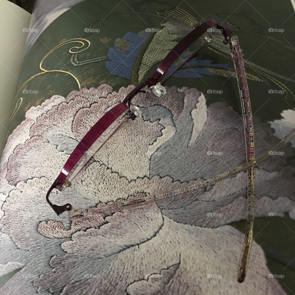 Glasses on craft book page 