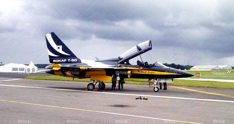 South Korean Kai T-50 aircraft at Farnborough airshow 2012.