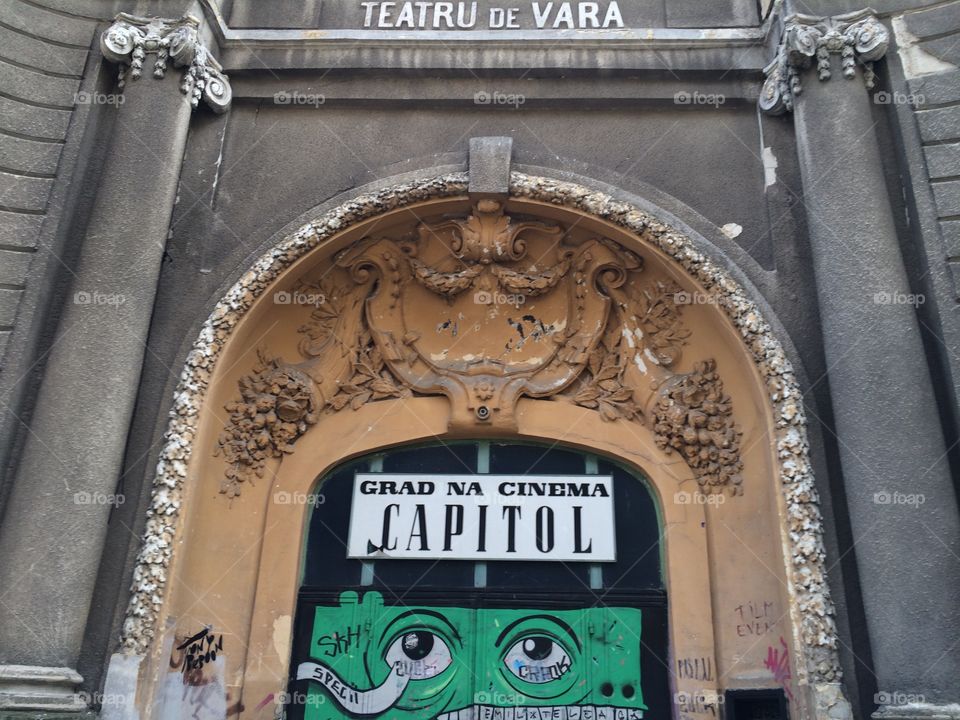 Main entrance of the summer theater, Bucharest,Romania