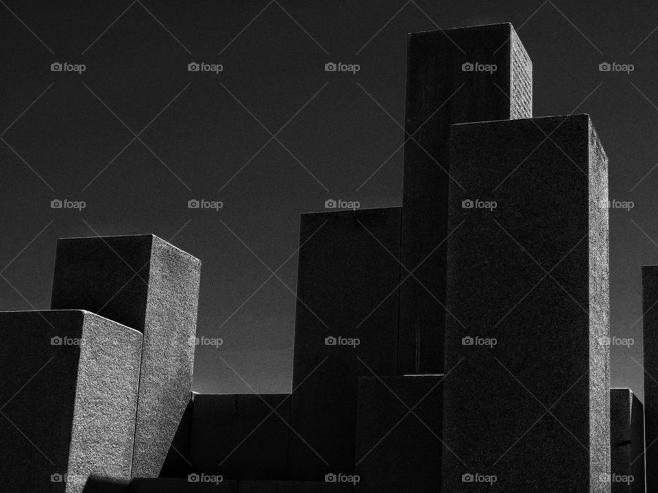 Cubist modern architecture concrete skyline