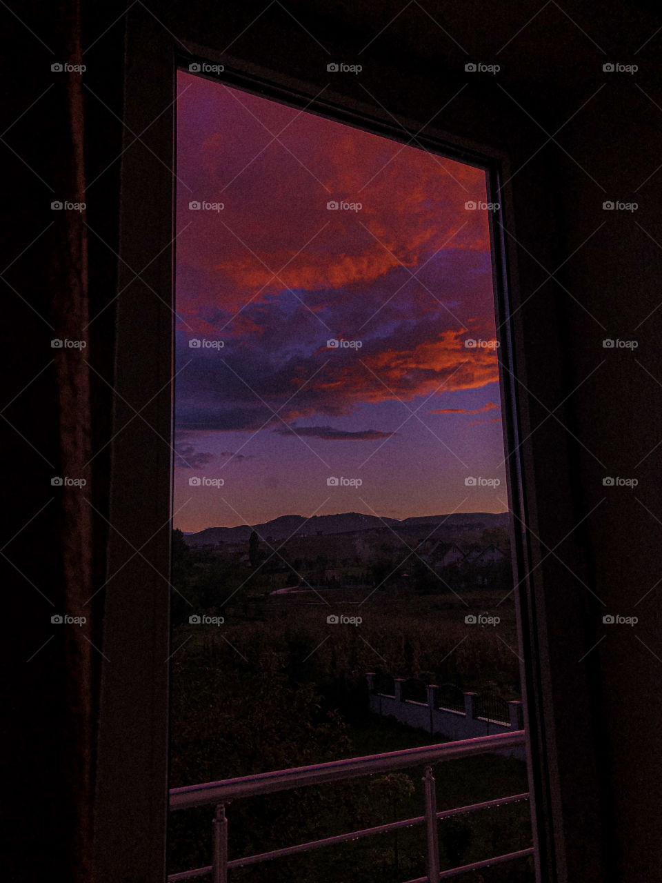 Pink Sky from Window
