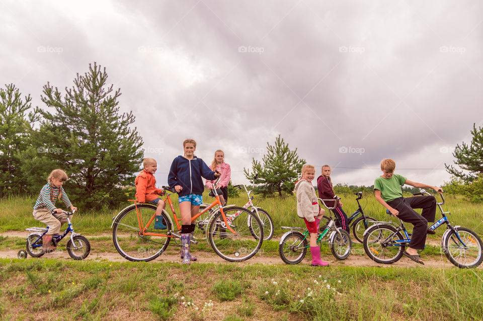 Great company, kids riding bikes