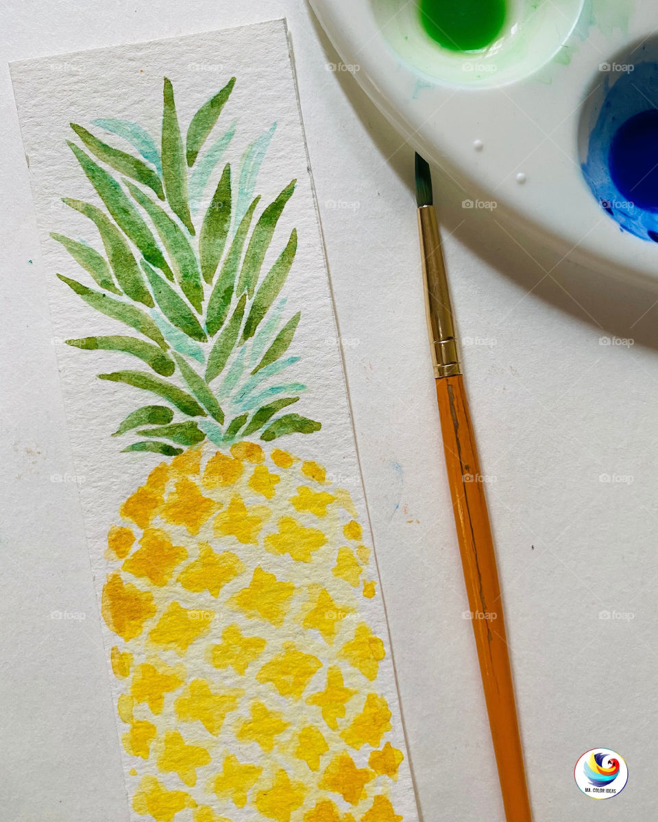 Watercolor Pineapple 