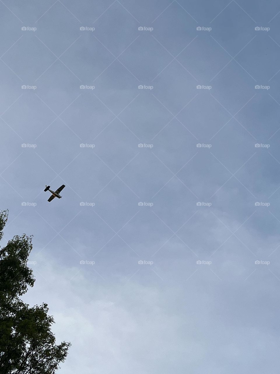 An airplane flying over