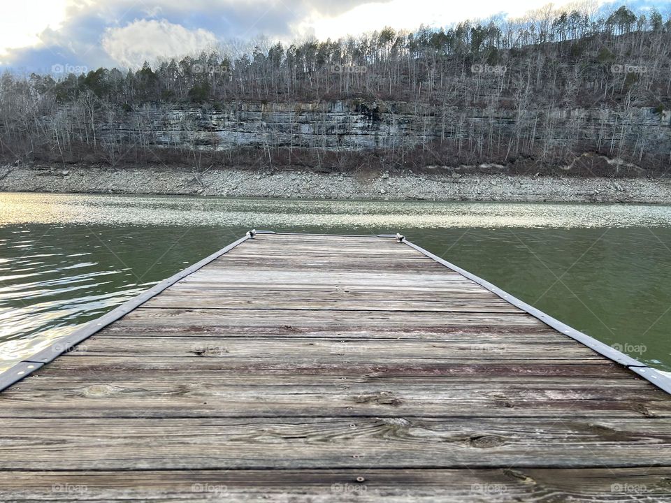 Beautiful winter day sitting on the dock