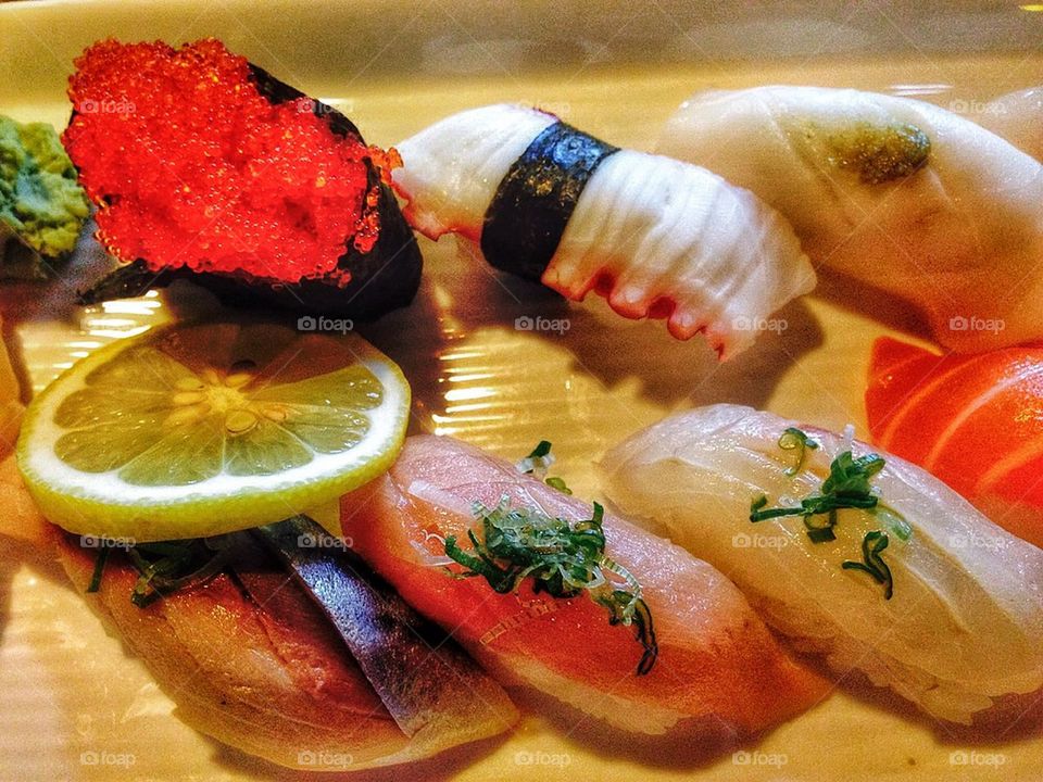 Fresh sushi nigiri