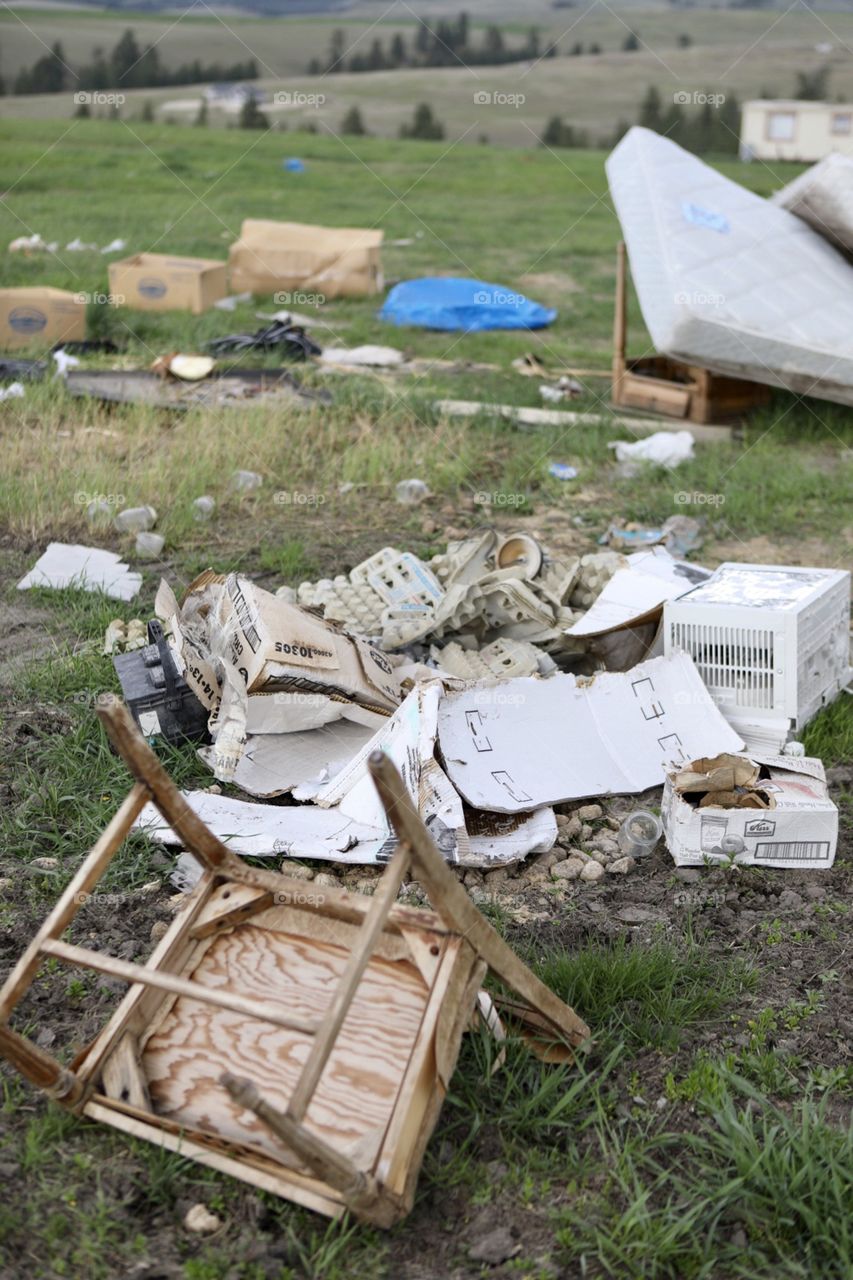 Photos taken to show the negative impact of humans littering. The countryside is covered in garbage. A crew will clean the mess in the coming weeks, and after pictures will come. It is tragic that people can be this cruel and disgusting. 