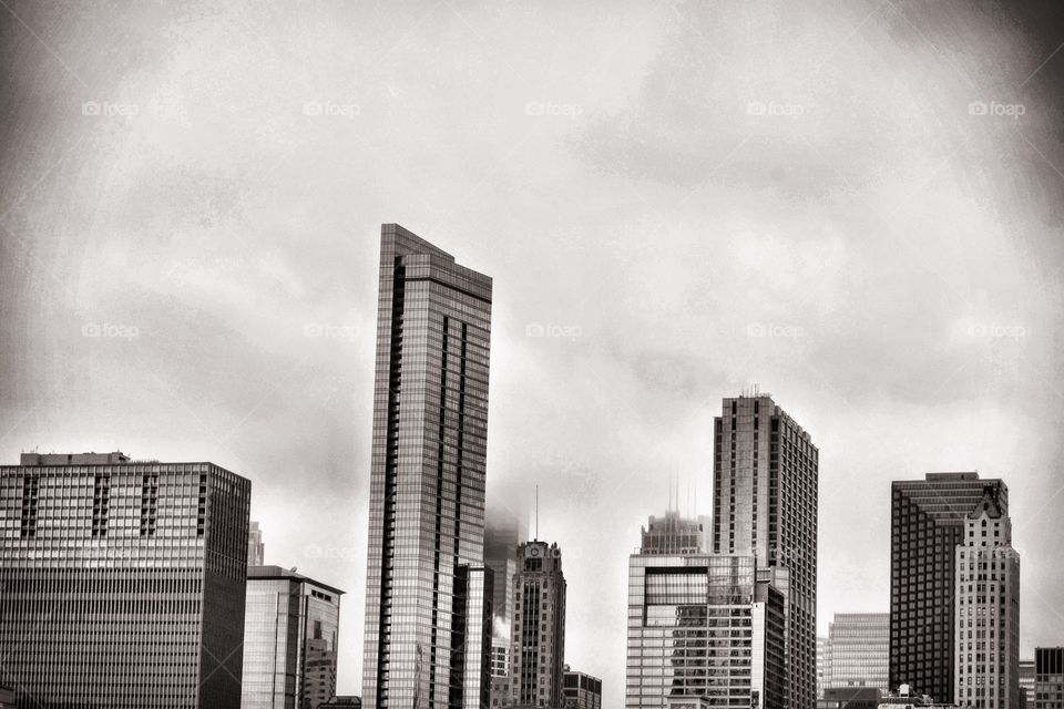 Downtown in the big city of Chicago 
