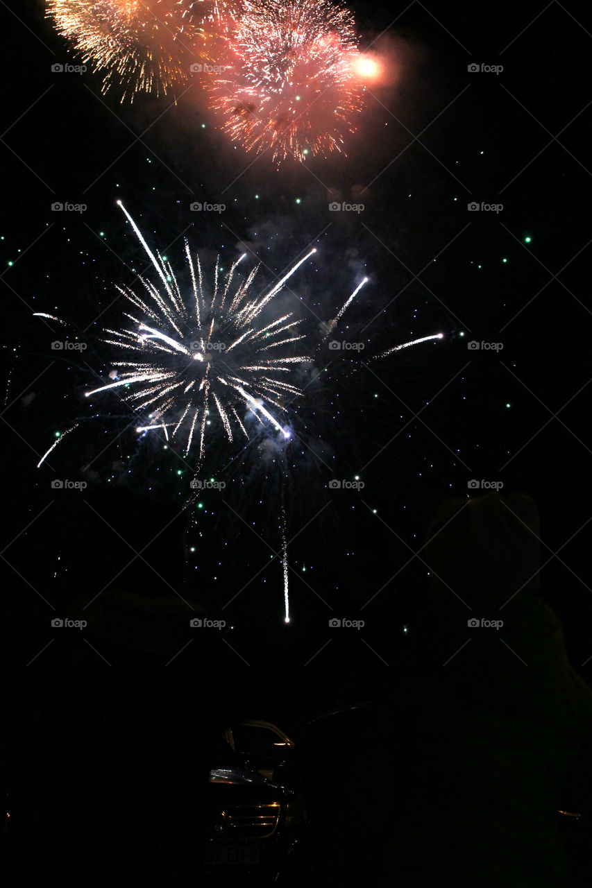 Fireworks, holiday, lights, flicker, splash, celebration, joy, sky, black sky, bright lights against the black sky, night, summer, night sky,
Bright lights of the salute against the black sky