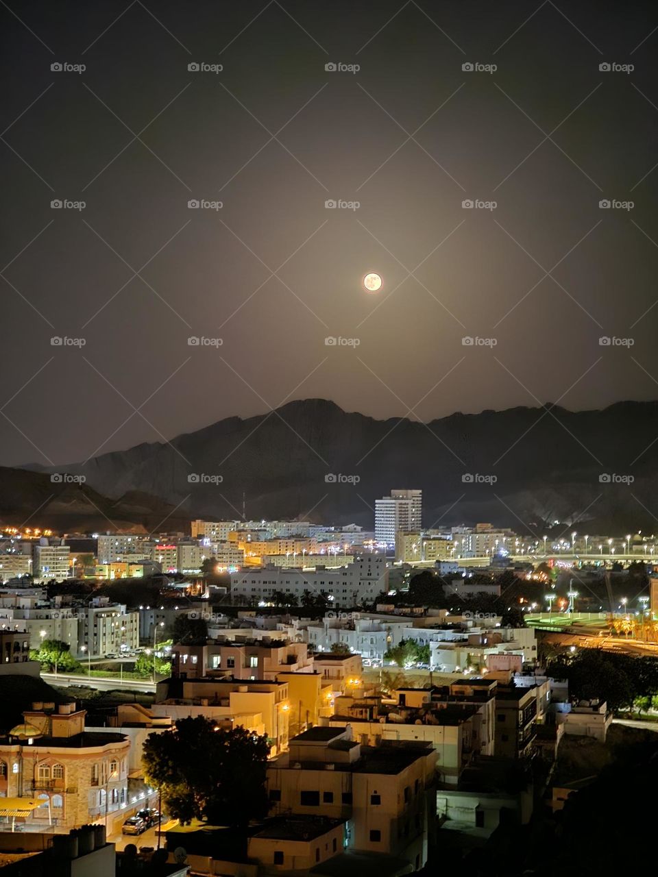 twinkling night view of muscat