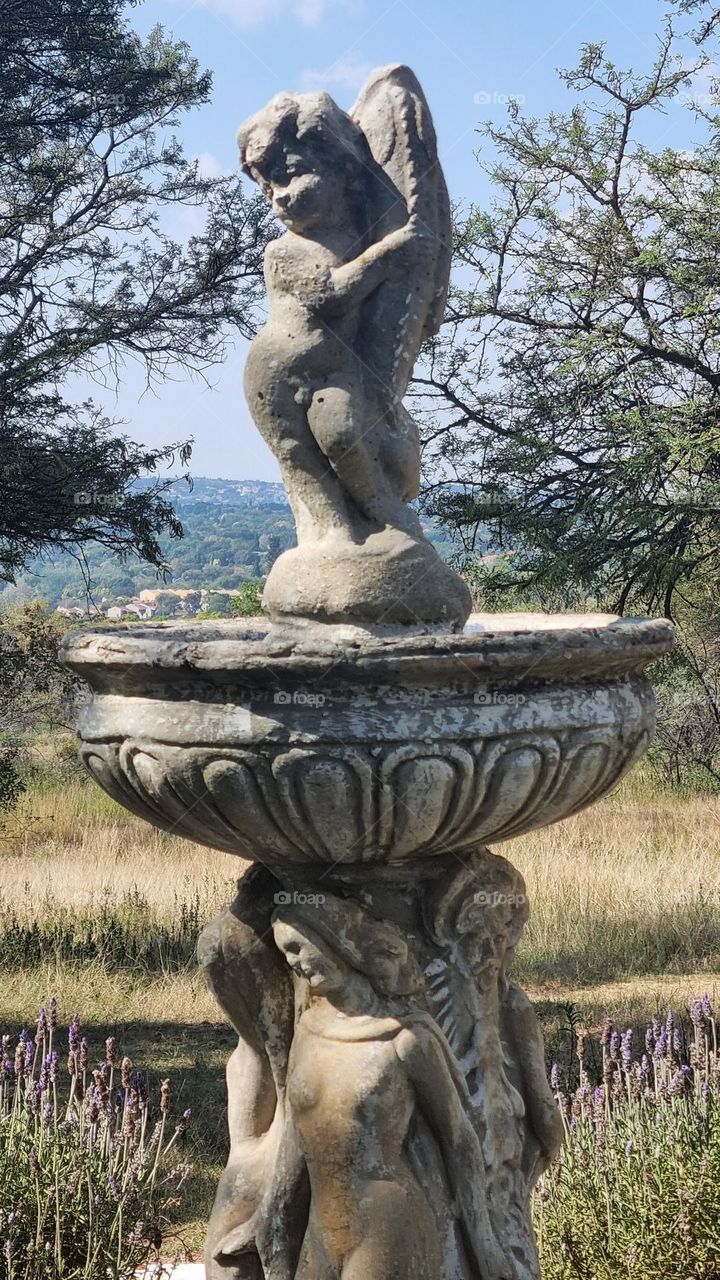 statue in a old fountain