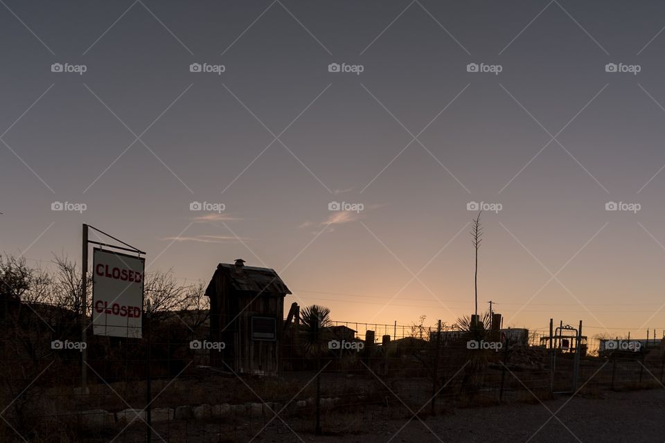 Sunset over Steins, railway ghost town