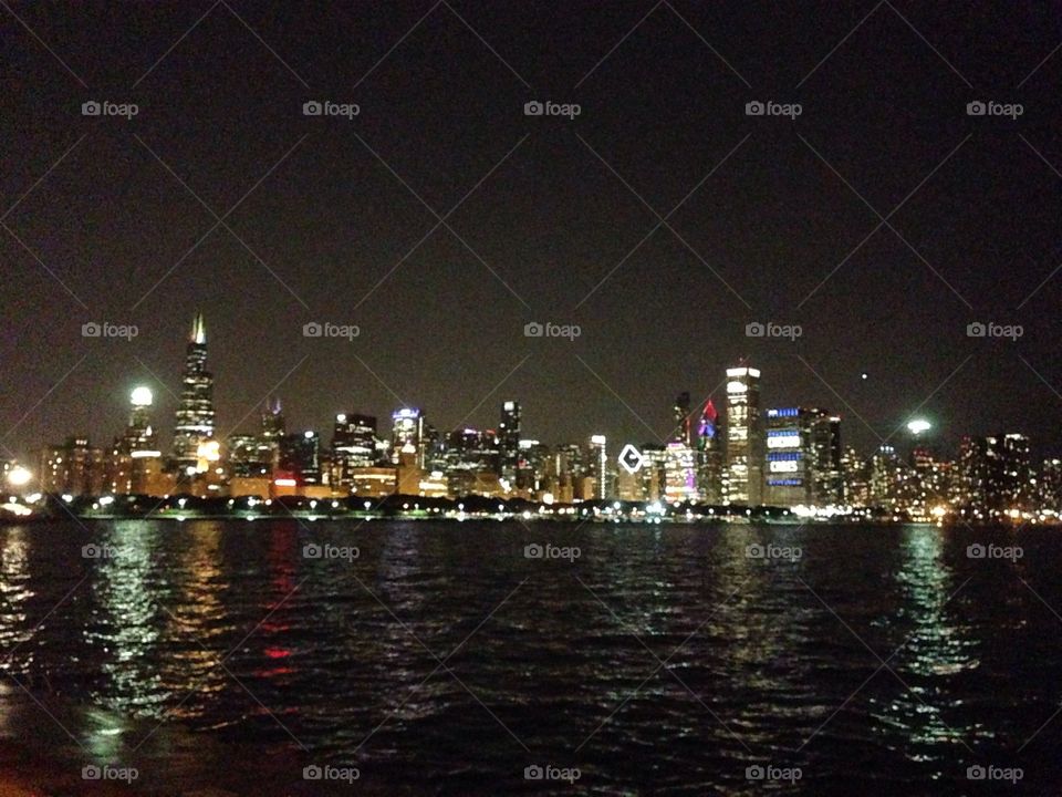 Water, City, Sunset, River, Skyline