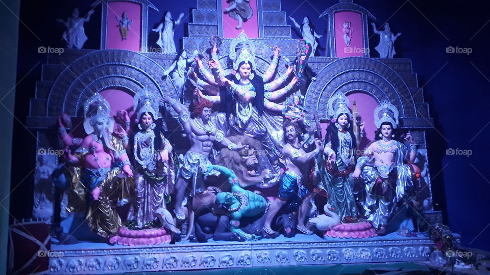 Model of Durga Maa. During Occasion of puja in India.