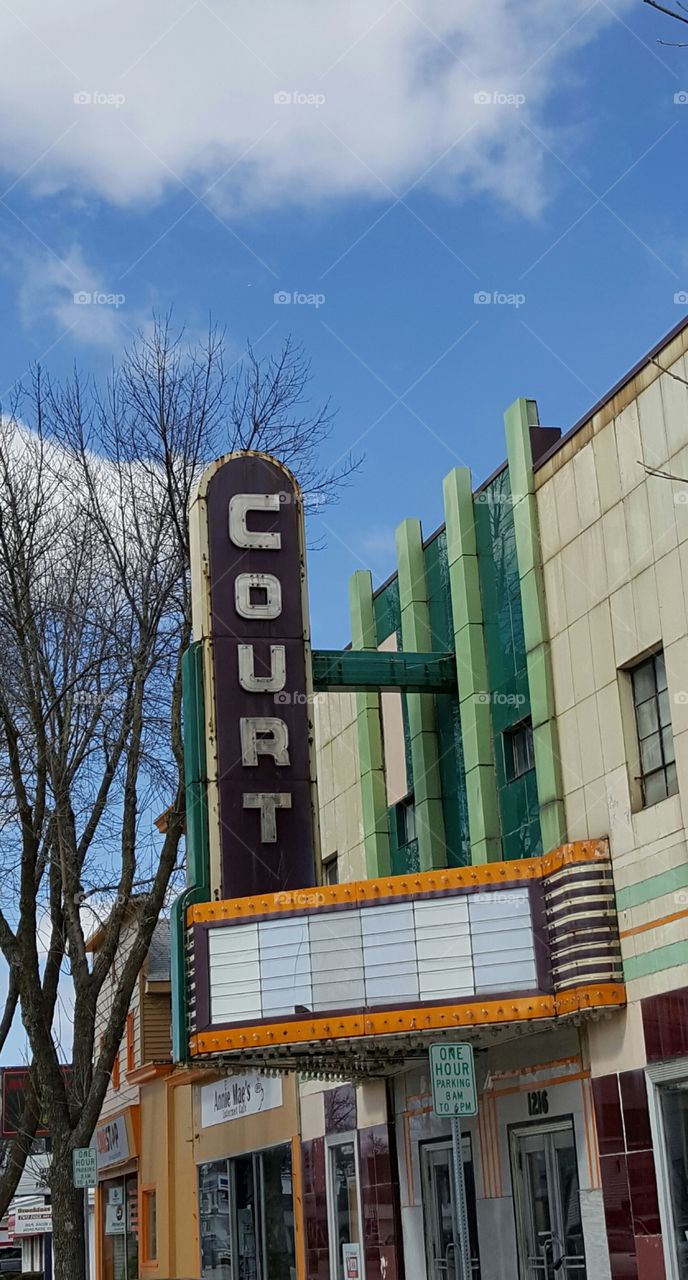 Court theater marquee in Saginaw Michigan
